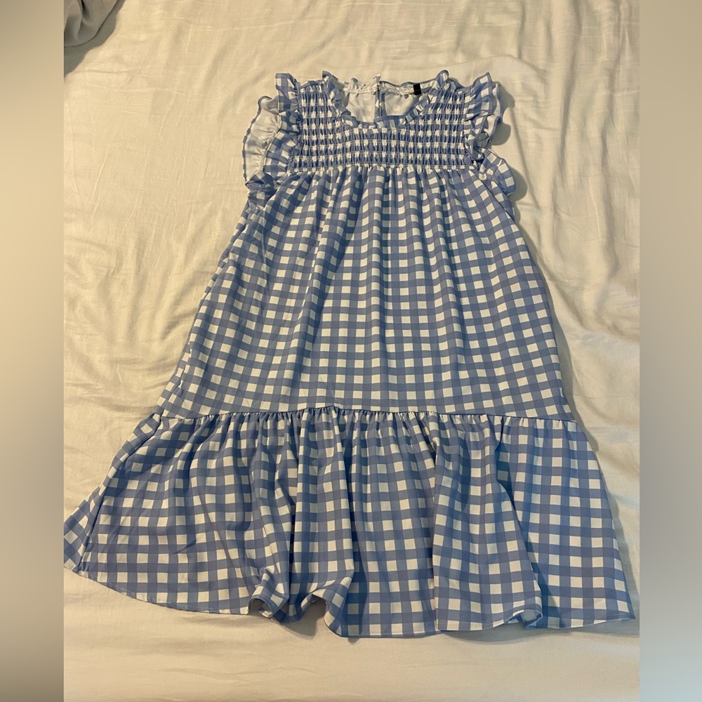 Michelle McDowell Blue and White Gingham Dress